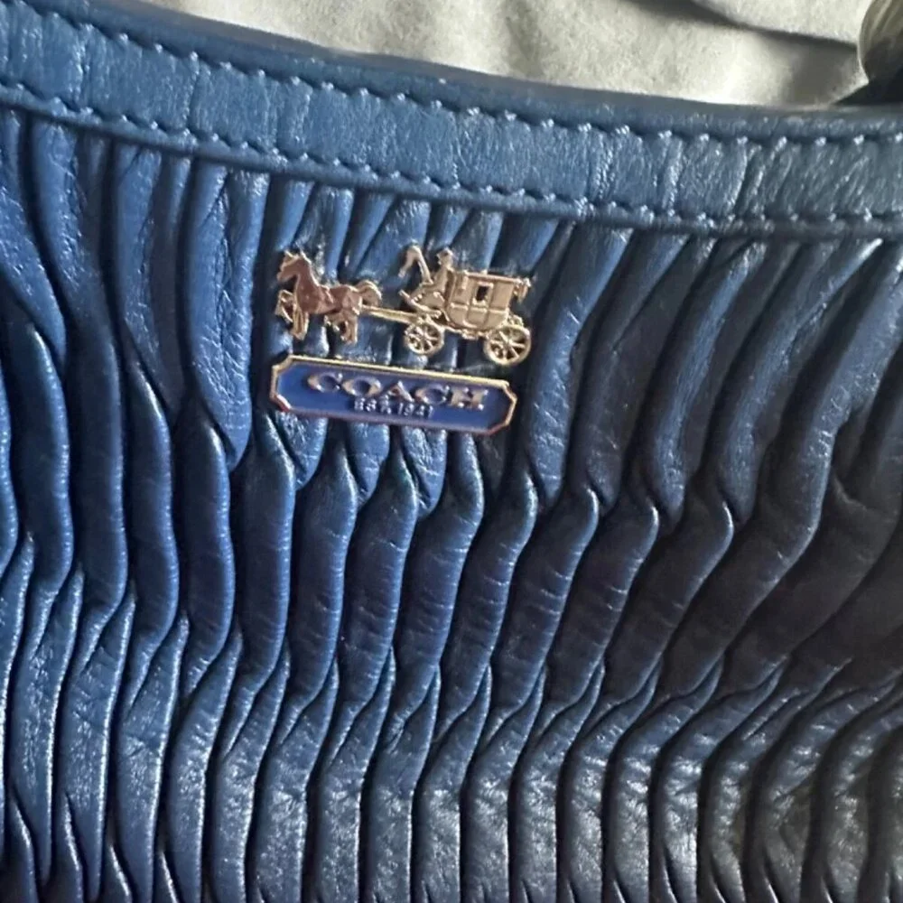 Coach Madison "KARA"  Gathered Leather Royal Blue Satchel (Style 22325) – GUC - Picture 4 of 17